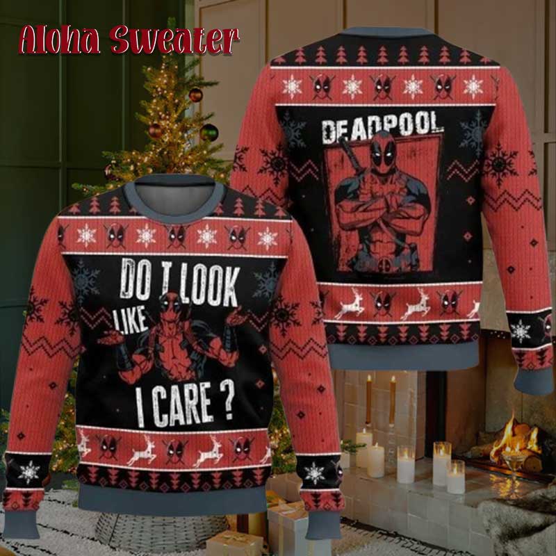 Do I Look Like I Care Deadpool Ugly Christmas Sweater