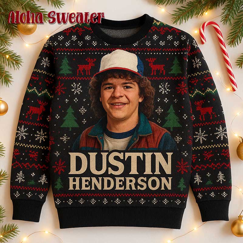 Dustin Henderson Stranger Things Ugly Christmas Sweater