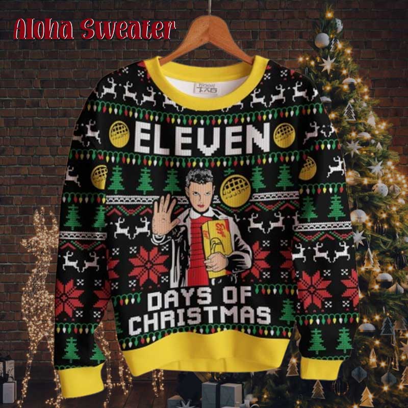 Eleven Days Of Christmas Stranger Things Ugly Christmas Sweater