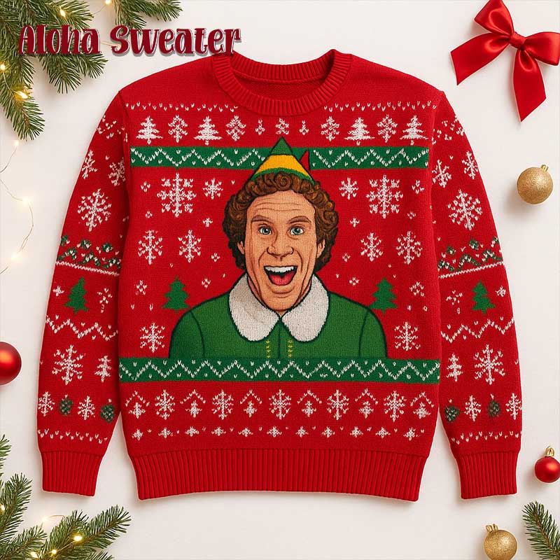 Friendly Smile Buddy The Elf Ugly Christmas Sweater
