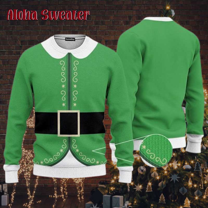 Green Shirt Cosplay Buddy The Elf Ugly Christmas Sweater
