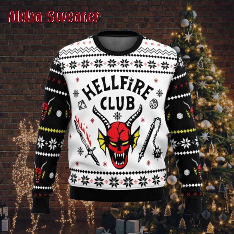Hellfire Club Stranger Things Ugly Christmas Sweater