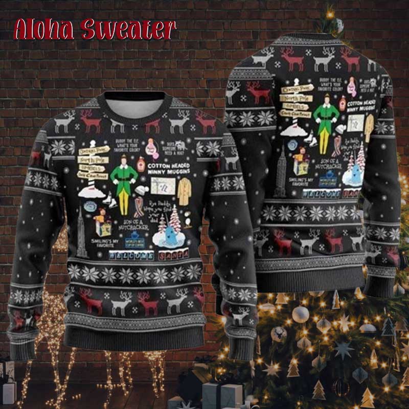 Icons Buddy The Elf Movie Ugly Christmas Sweater