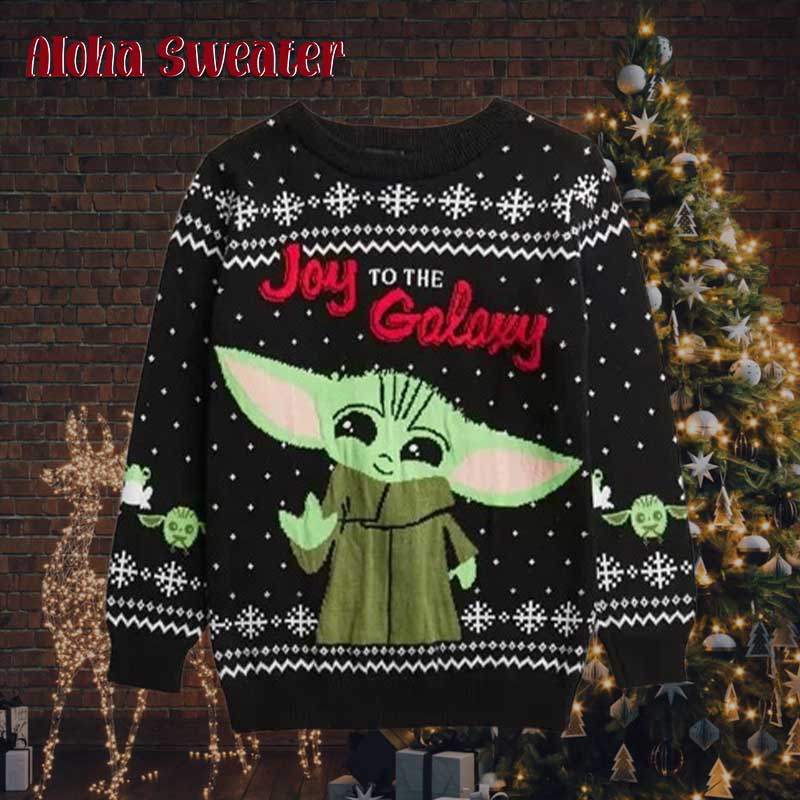 Joy To The Galaxy Baby Yoda Ugly Christmas Sweater