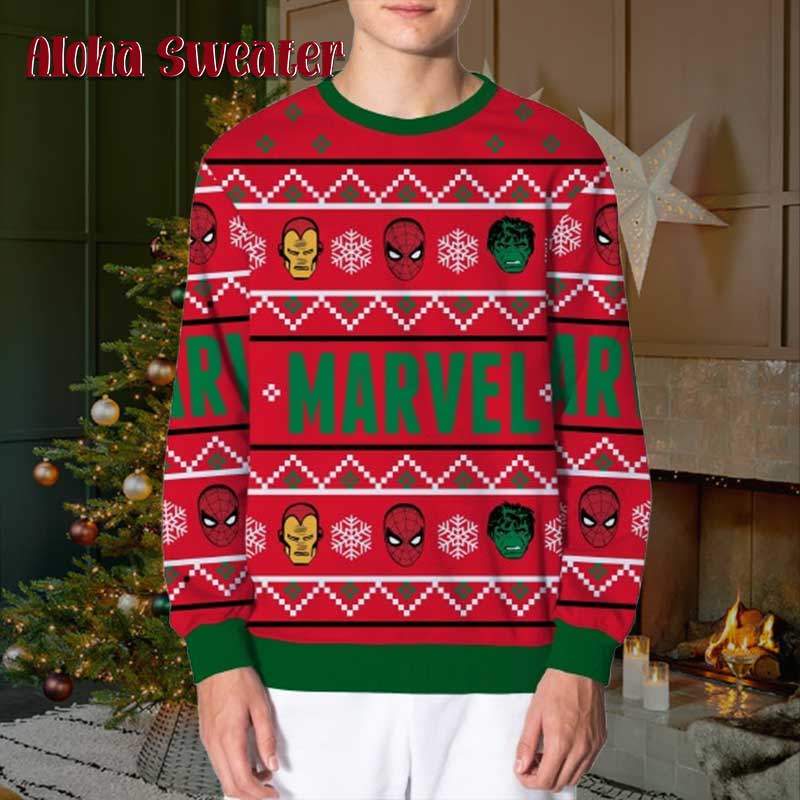 Marvel Avengers Boys Deadpool Ugly Christmas Sweater