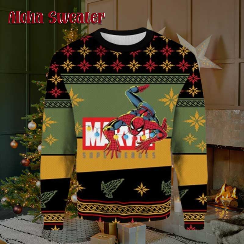 Marvel Superhero Spider Man Ugly Christmas Sweater