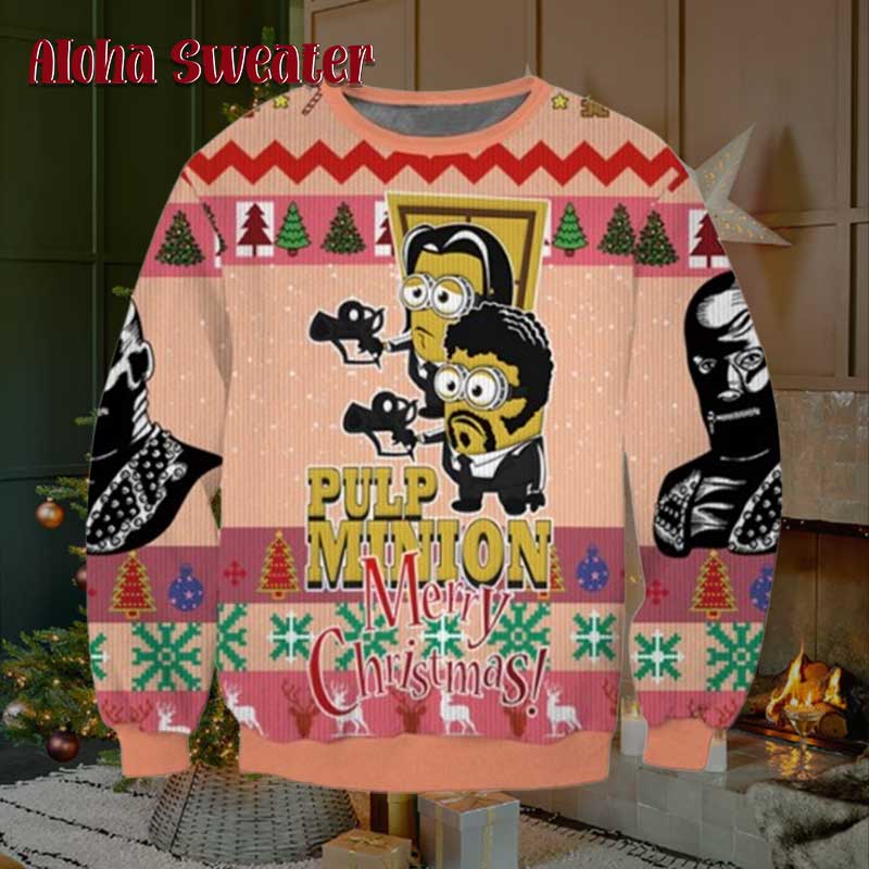 Minions Gimp Meme Pulp Fiction Ugly Christmas Sweater