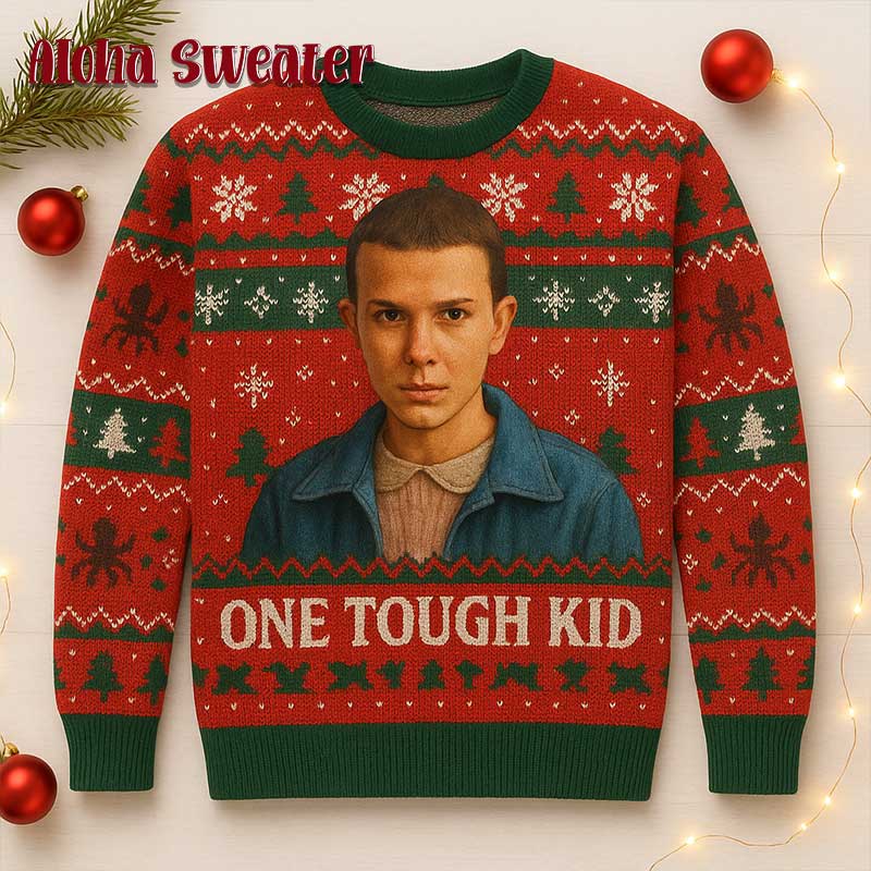 One Tough Kid Eleven Stranger Things Ugly Christmas Sweater