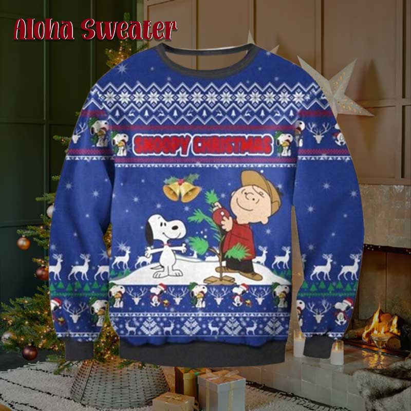 Playing With Snow Snoopy Ugly Christmas Sweater