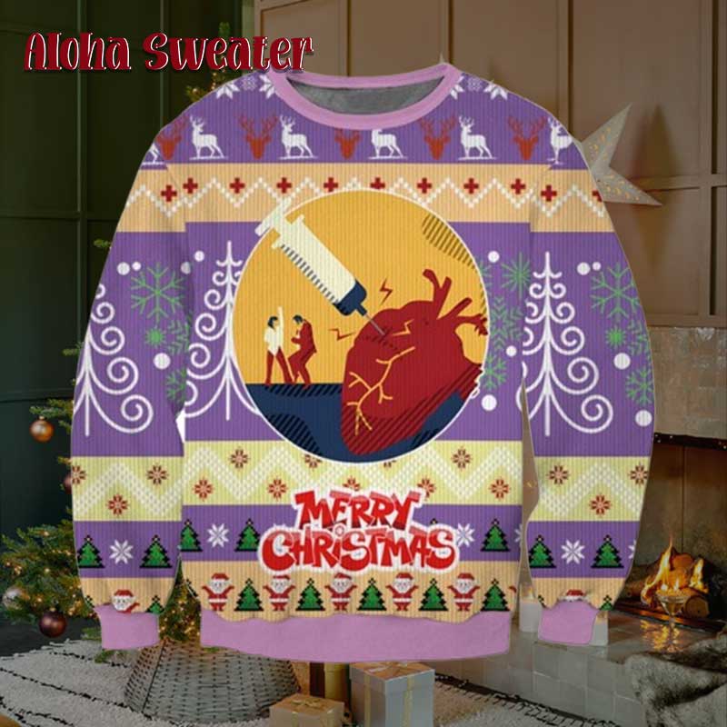 Retro Art Pulp Fiction Ugly Christmas Sweater