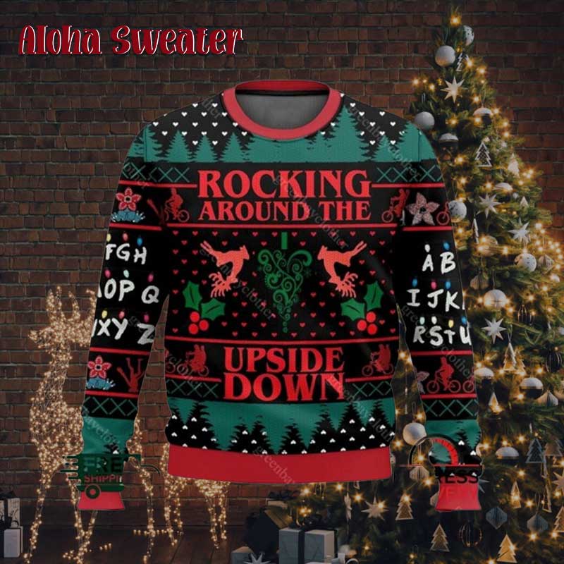 Rocking Around The Upside Down Stranger Things Ugly Christmas Sweater