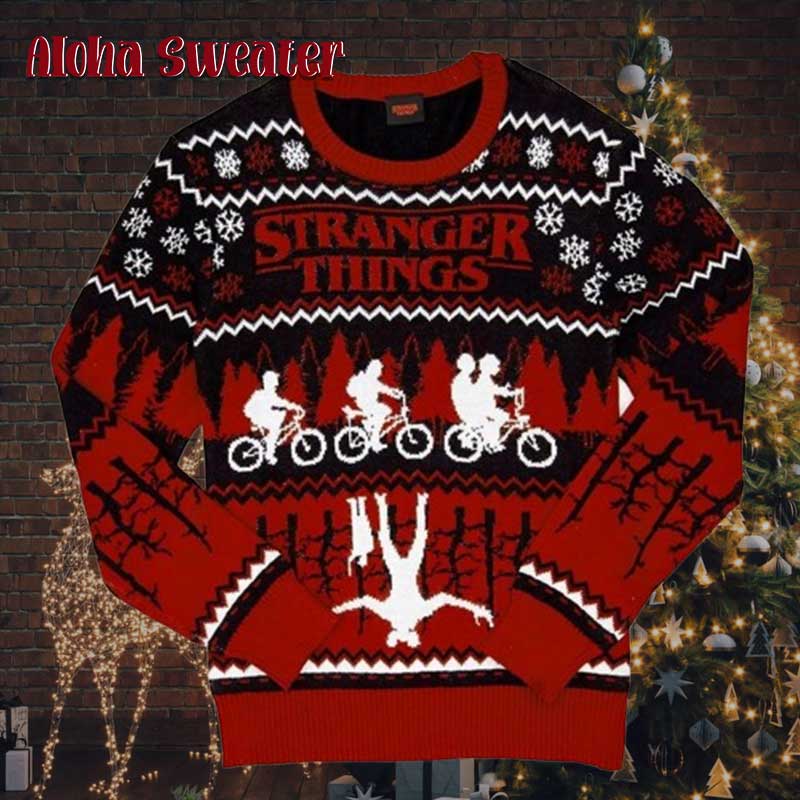 Run From The Demon Stranger Things Ugly Christmas Sweater