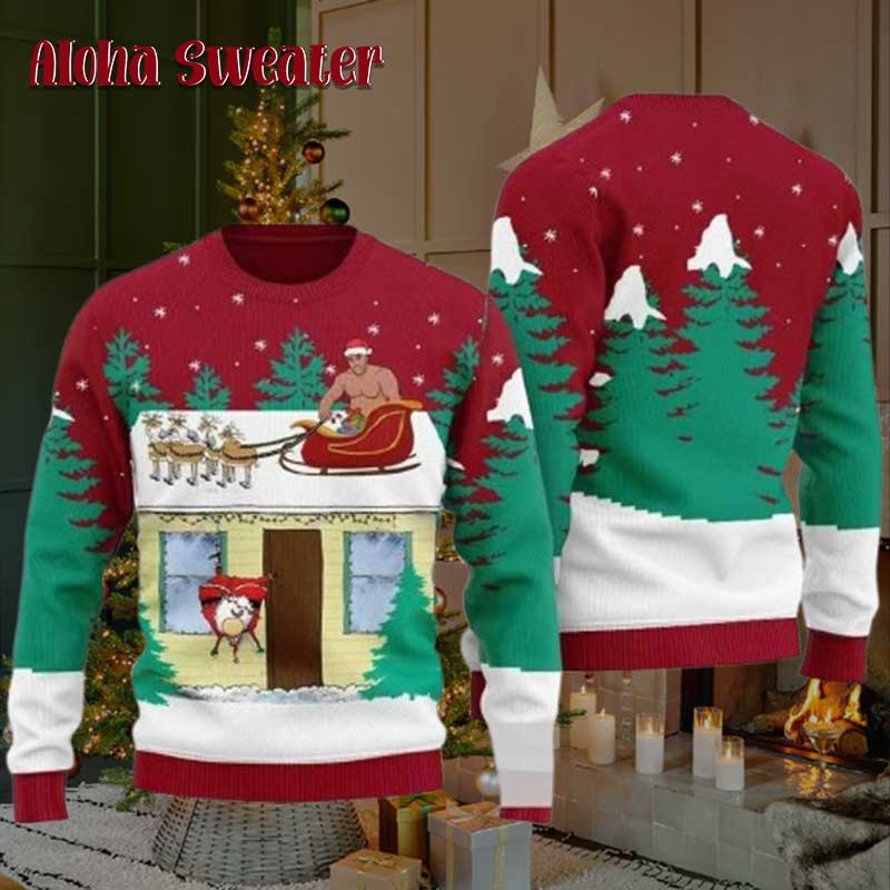Santa Is Coming Barry Wood Ugly Christmas Sweater