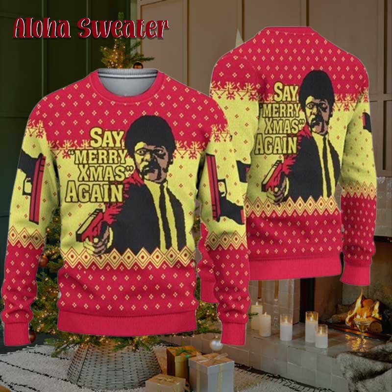 Pulp Fiction Winston Wolf Ugly Christmas Sweater