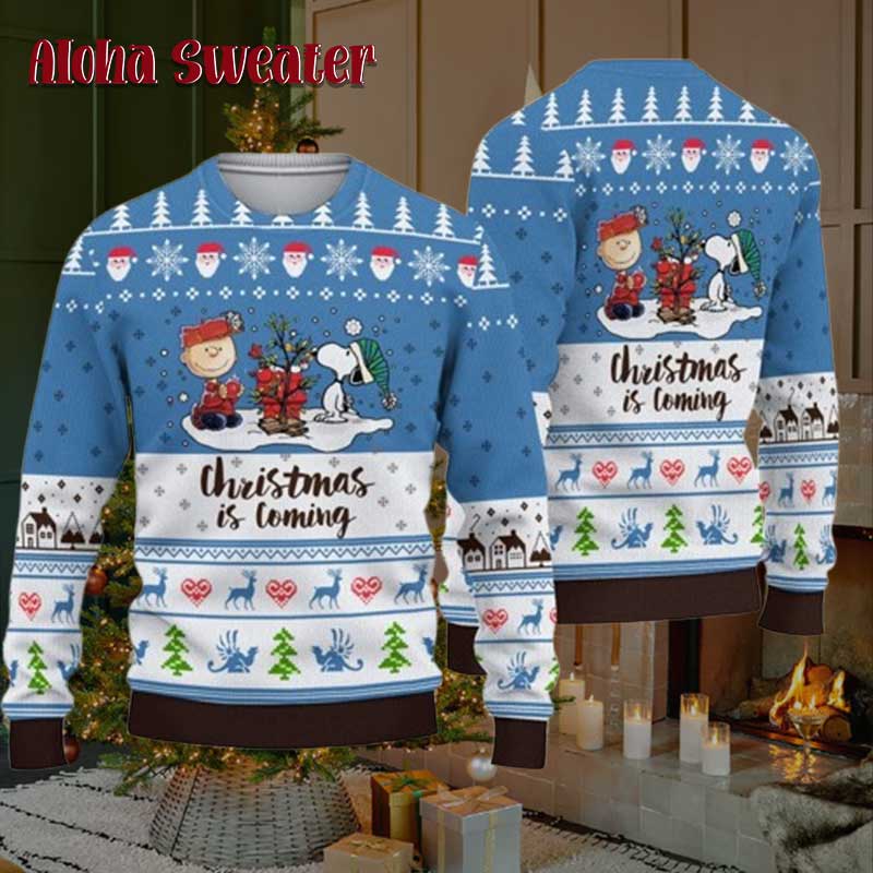 Snoopy Is Comming Ugly Christmas Sweater