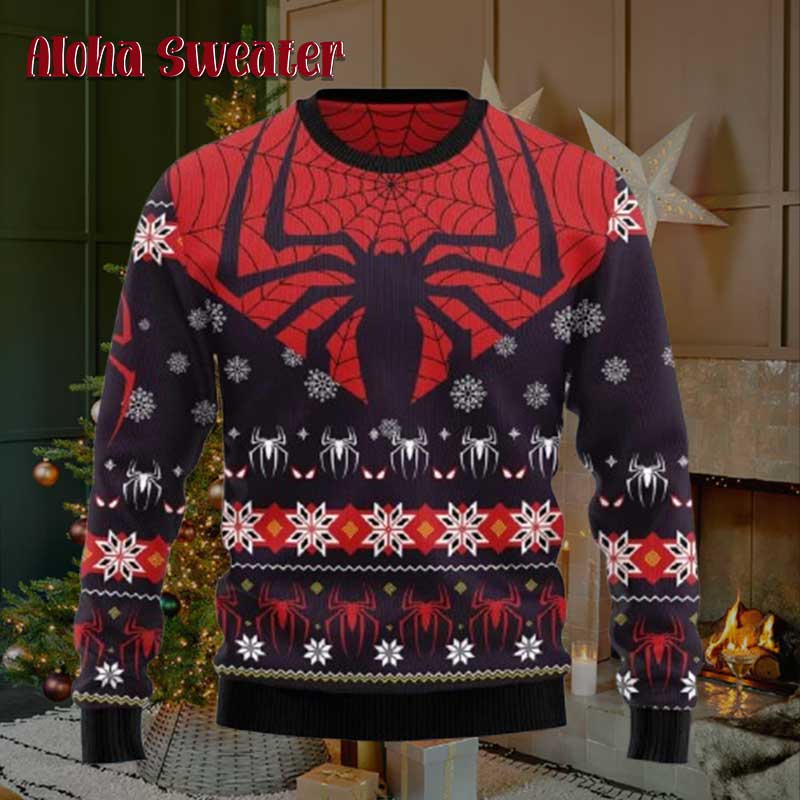 Spider Season To Be Spidey Christmas Ugly Christmas Sweater