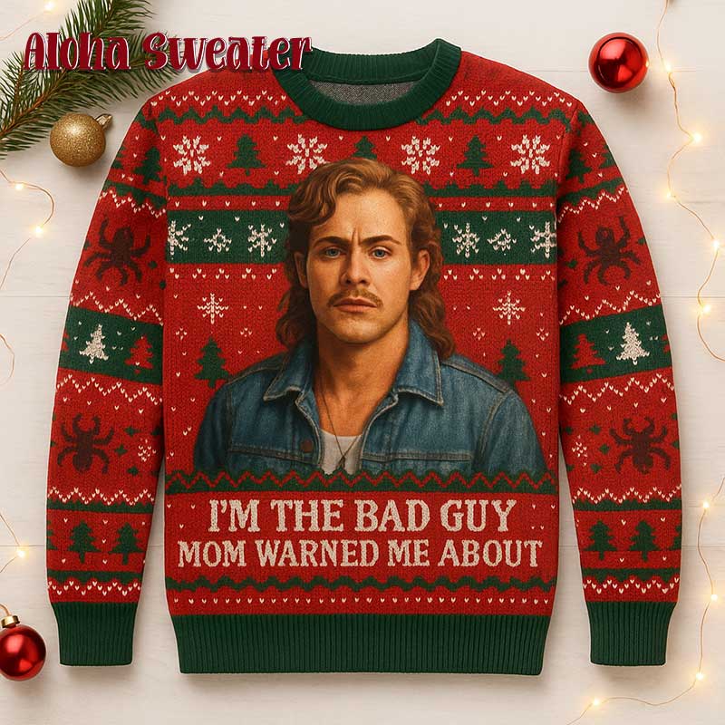 The Bad Guy Stranger Things Ugly Christmas Sweater