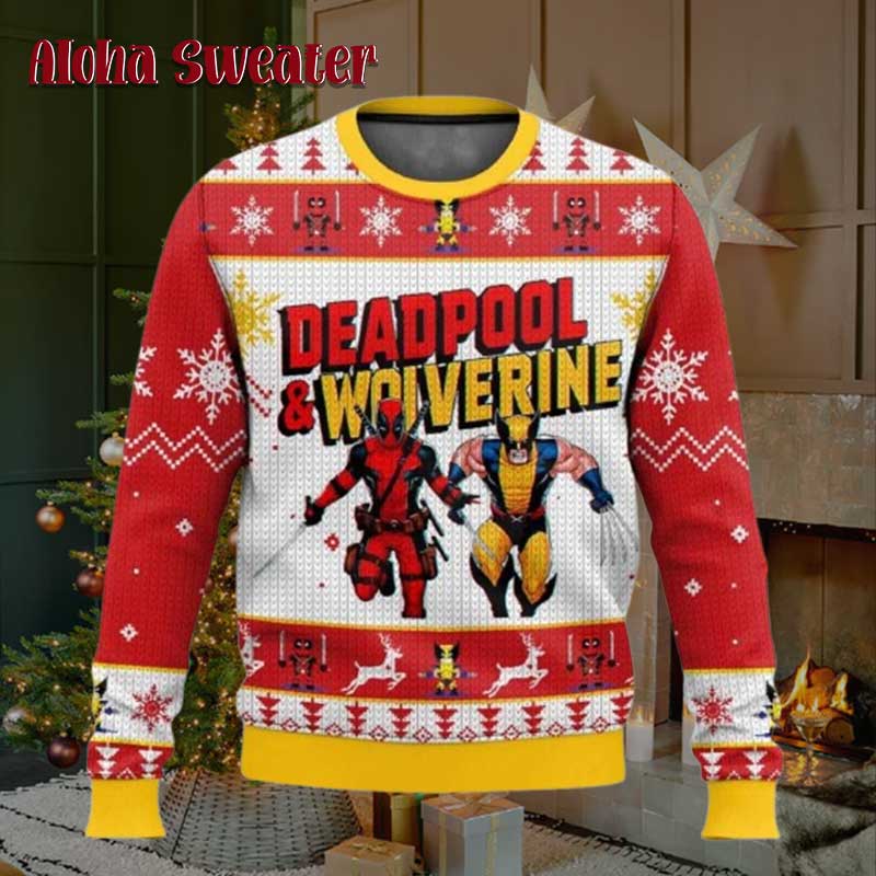 The Besties Deadpool And Wolverine Ugly Christmas Sweater