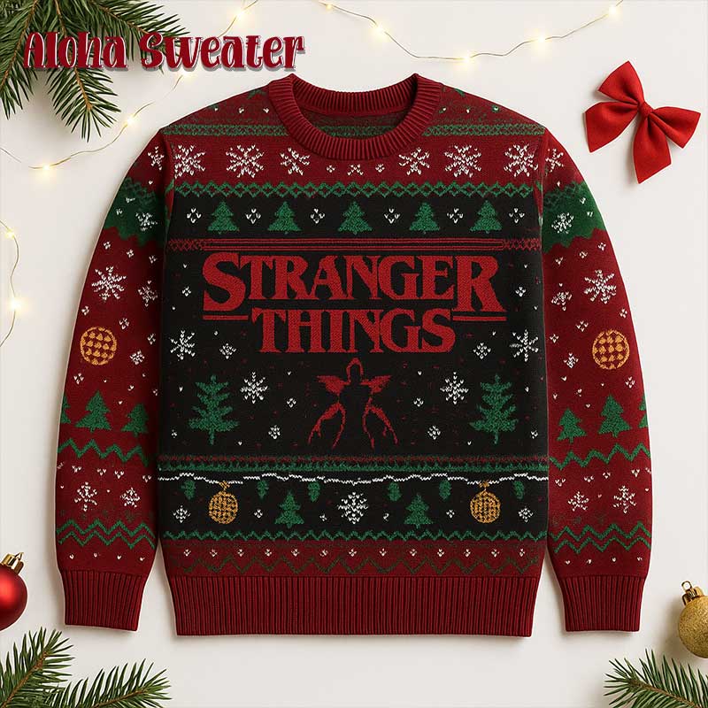 The Demogorgon From Stranger Things Ugly Christmas Sweater