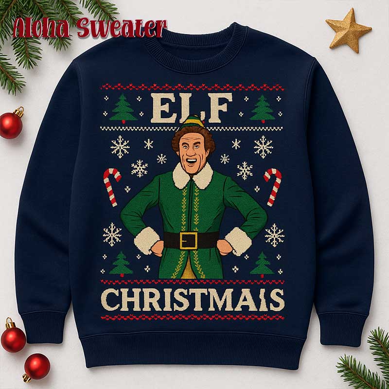 The Elf On Christmas Buddy The Friend Ugly Christmas Sweater