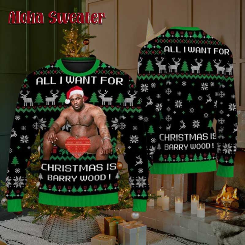 The Heart Package Barry Wood Ugly Christmas Sweater