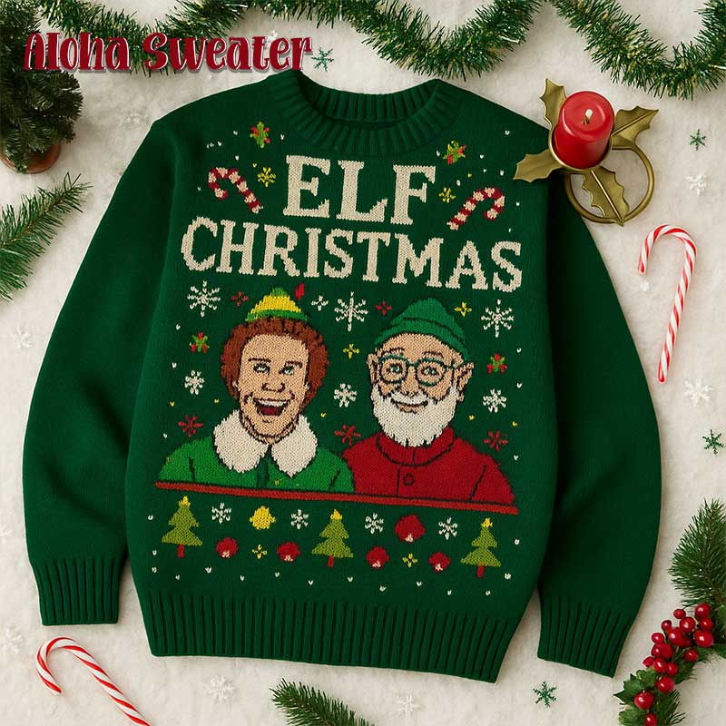 The Papa Elf And Buddy The Elf Ugly Christmas Sweater