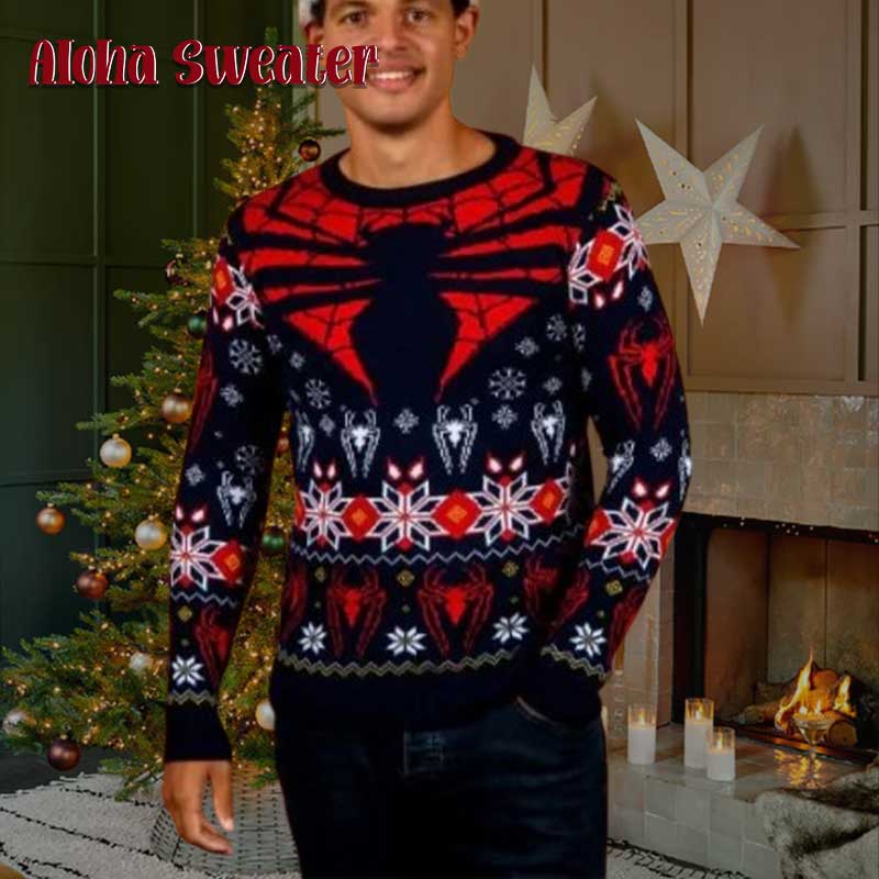 Tis The Season To Be Spidey Spider Man Ugly Christmas Sweater