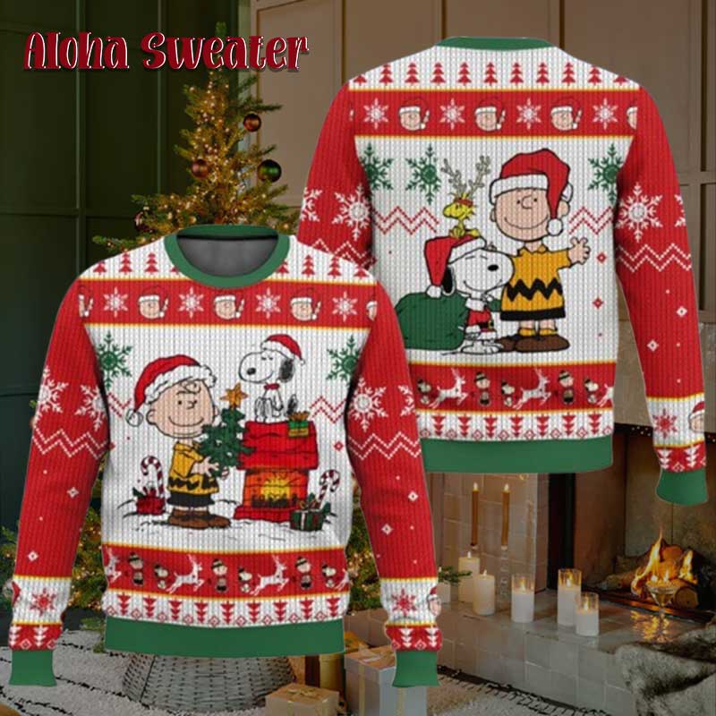 Xmas Tree Charlie Brown Snoopy Ugly Christmas Sweater