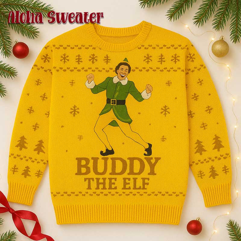 Yellow Pants Buddy The Elf Ugly Christmas Sweater
