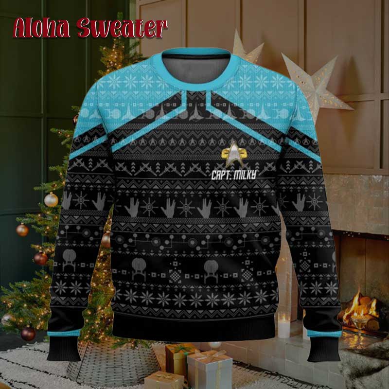 Blue Christmas Logo Movie Ugly Sweater