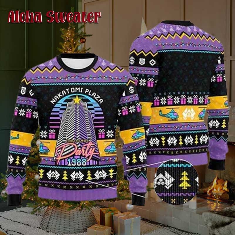 Die Hard Nakatomi Plaza Building Ugly Sweater