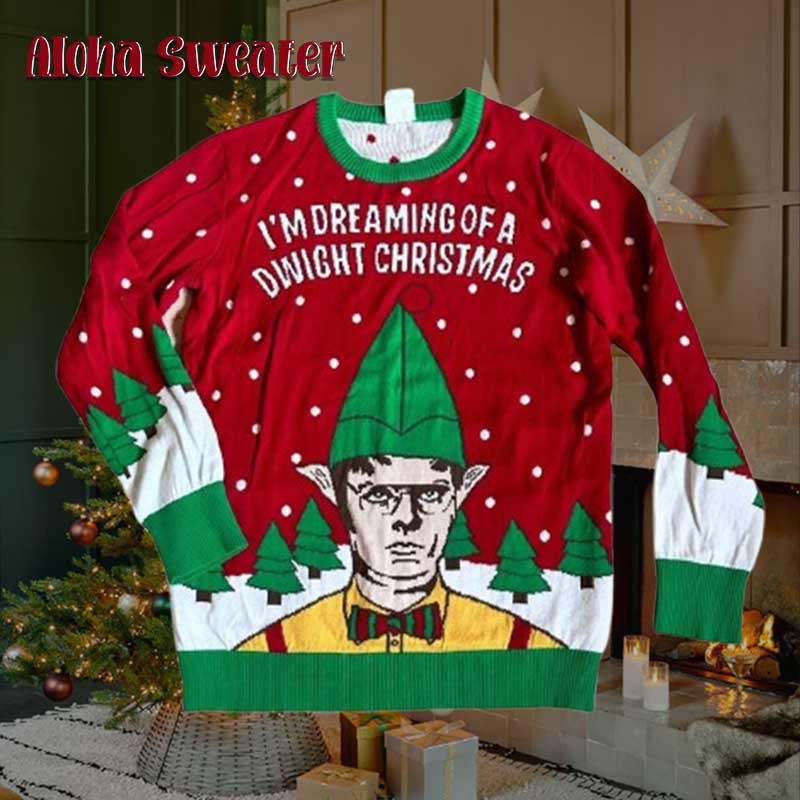 Dwight The Elf The Office Ugly Christmas Sweater