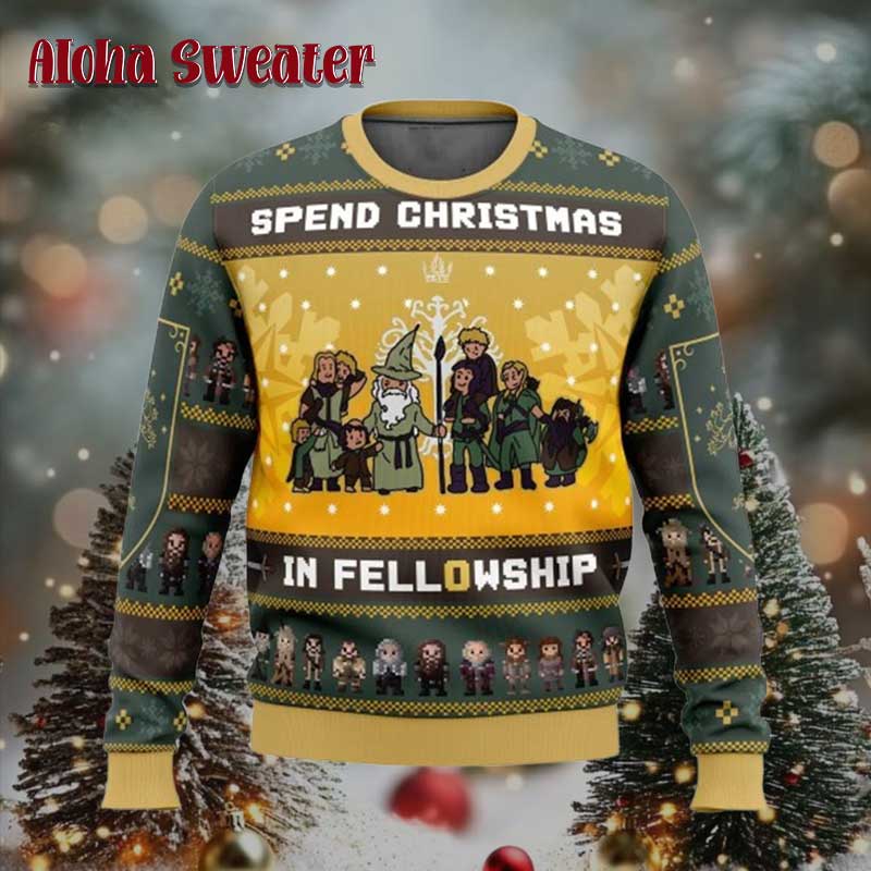 Fellowship The Lord Of The Rings Ugly Christmas Sweater