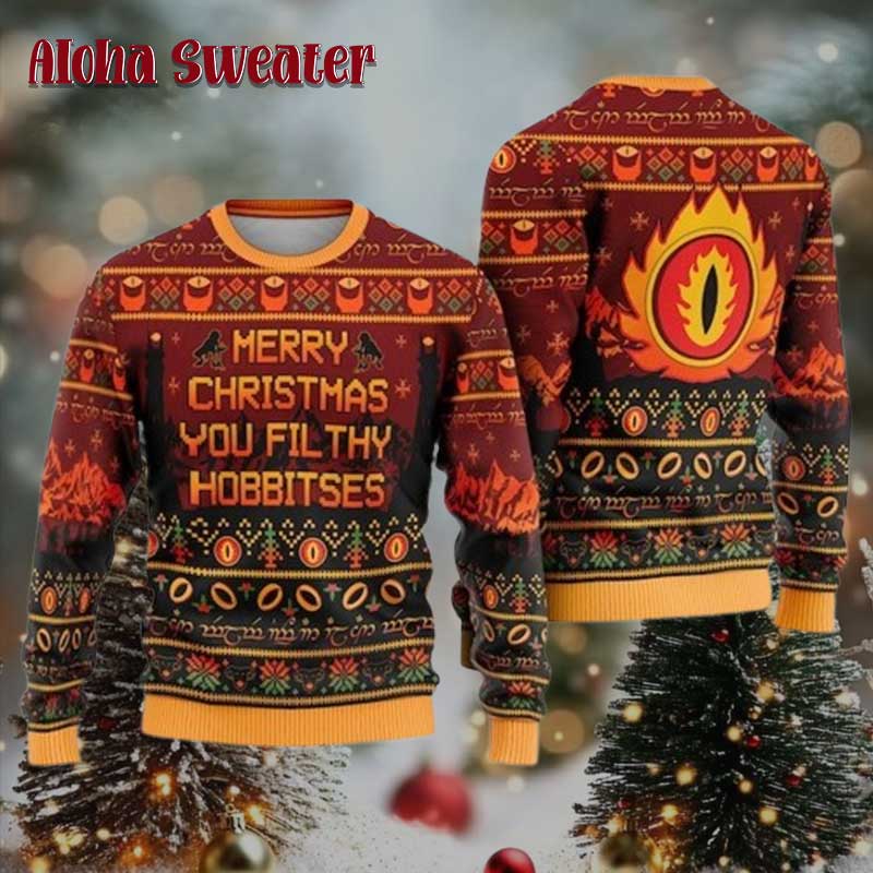 Filthy Hobbitses Lotr Lord Of The Rings Ugly Christmas Sweater