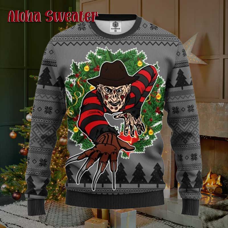 Freddy Krueger Halloween And Holiday Ugly Christmas Sweater