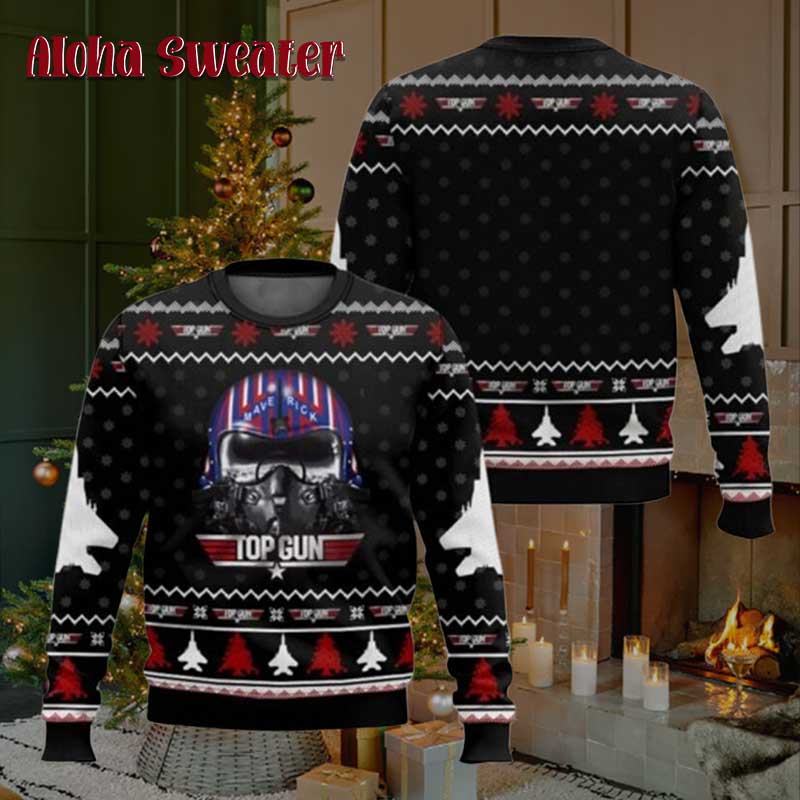 Helmet Protect Top Gun Ugly Christmas Sweater