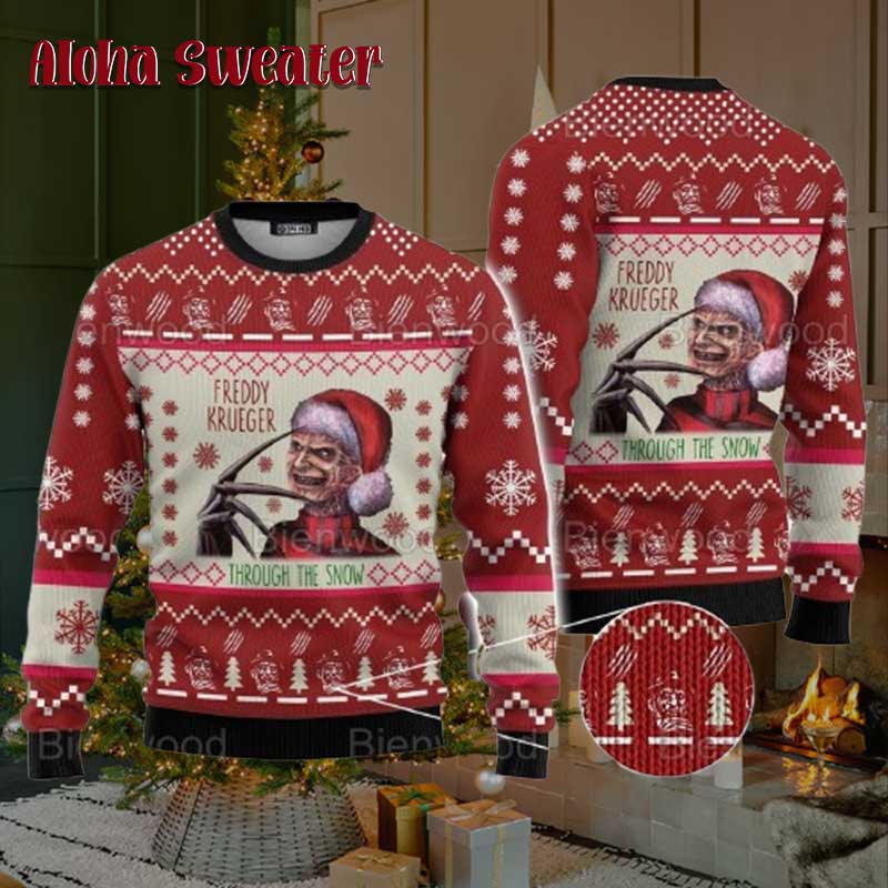 He’s Sniffing For You Freddy Krueger Ugly Christmas Sweater