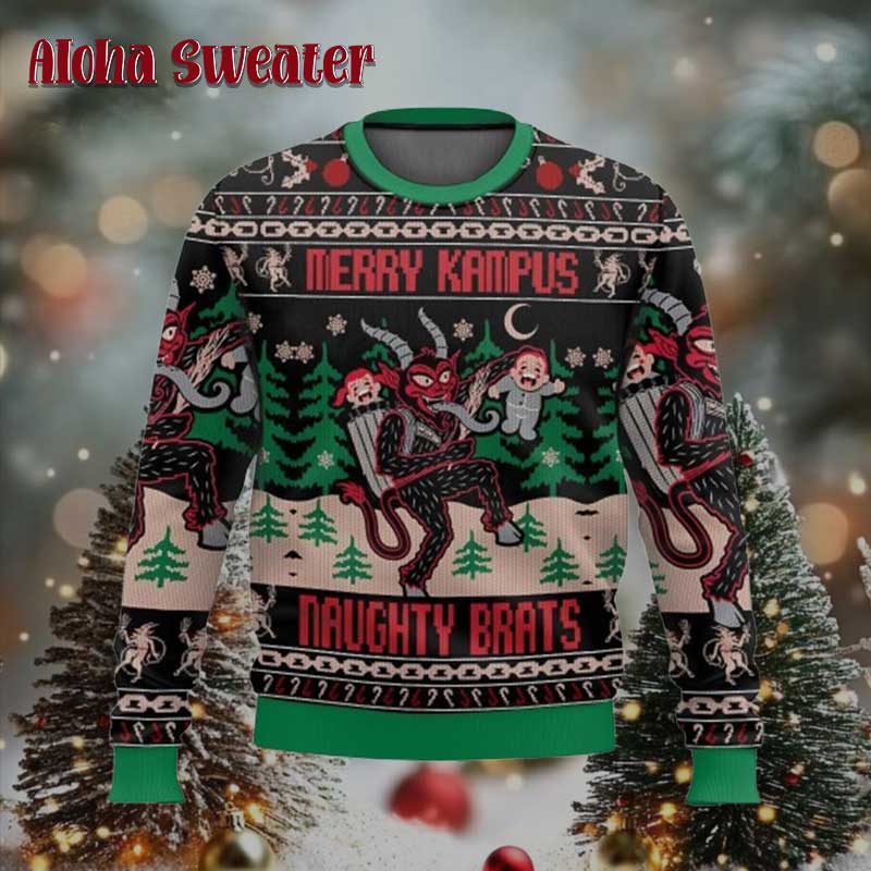 I Like Children Merry Krampus Ugly Christmas Sweater
