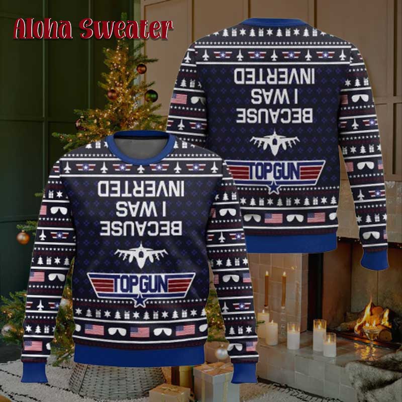 Inverted Top Gun Quote Ugly Christmas Sweater