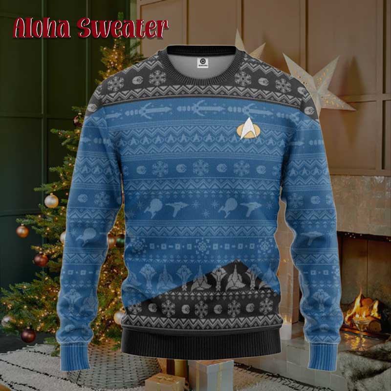 Logo Star Trek On Chest Ugly Sweater