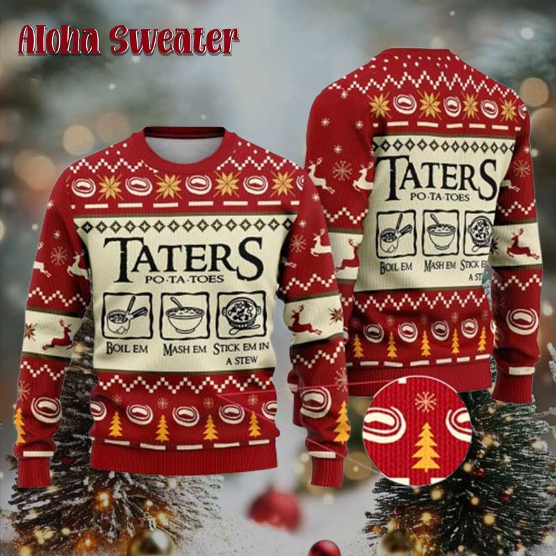 Lord Of The Rings Taters Lotr Ugly Christmas Sweater