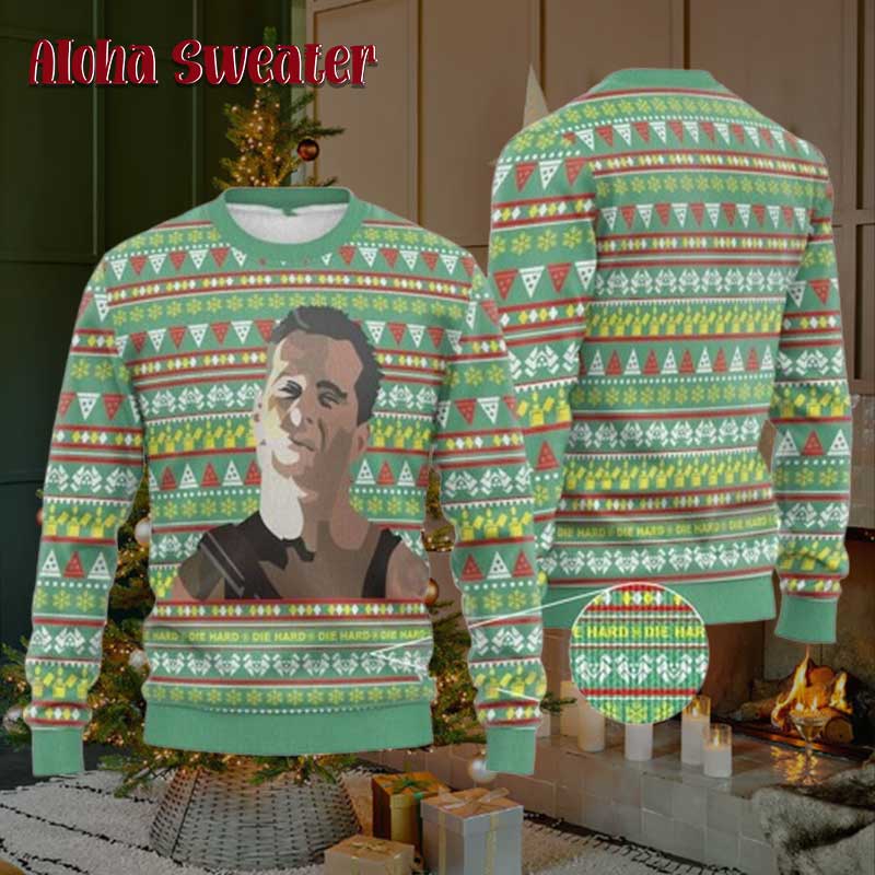 Machine Gun Man Die Hard Ugly Sweater