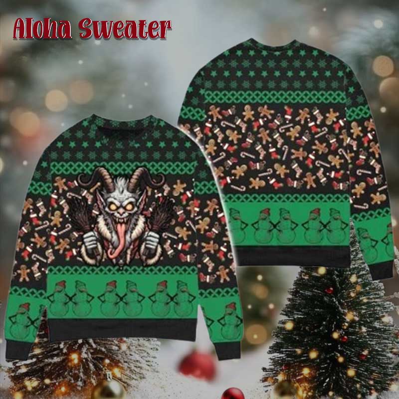 Merry Krampus The Lamp Devil Ugly Christmas Sweater