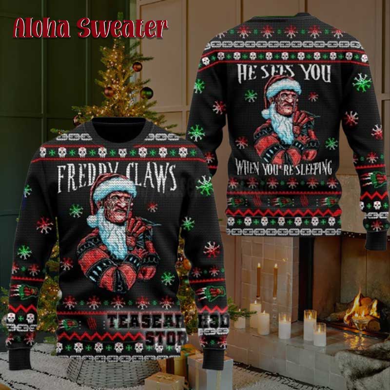 My Famous Claws Freddy Krueger Ugly Christmas Sweater