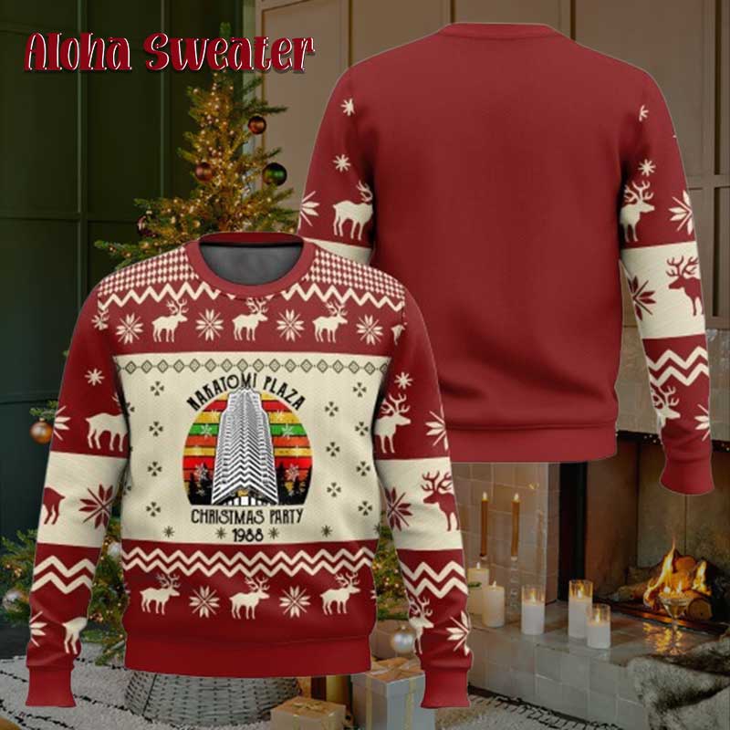 Nakatomi Plaza Red Party Xmas Ugly Sweater