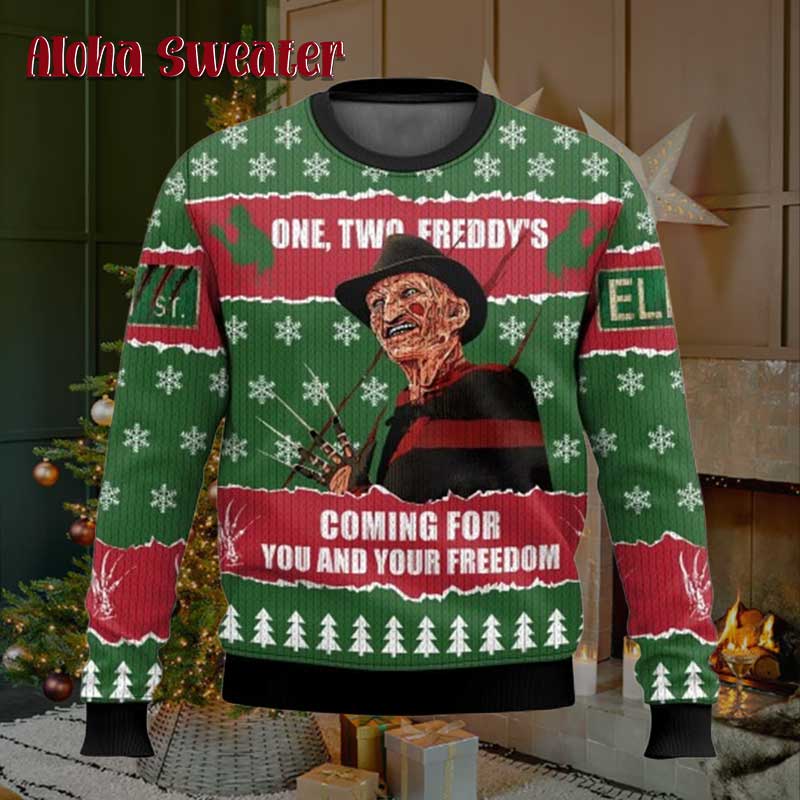 One Two Freddy’s Coming For You Ugly Christmas Sweater