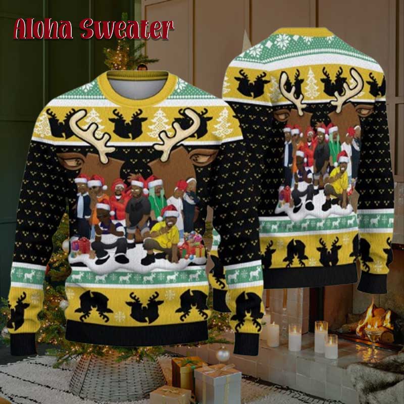 Reindeer Antlers Wu Tang Clan Ugly Christmas Sweater