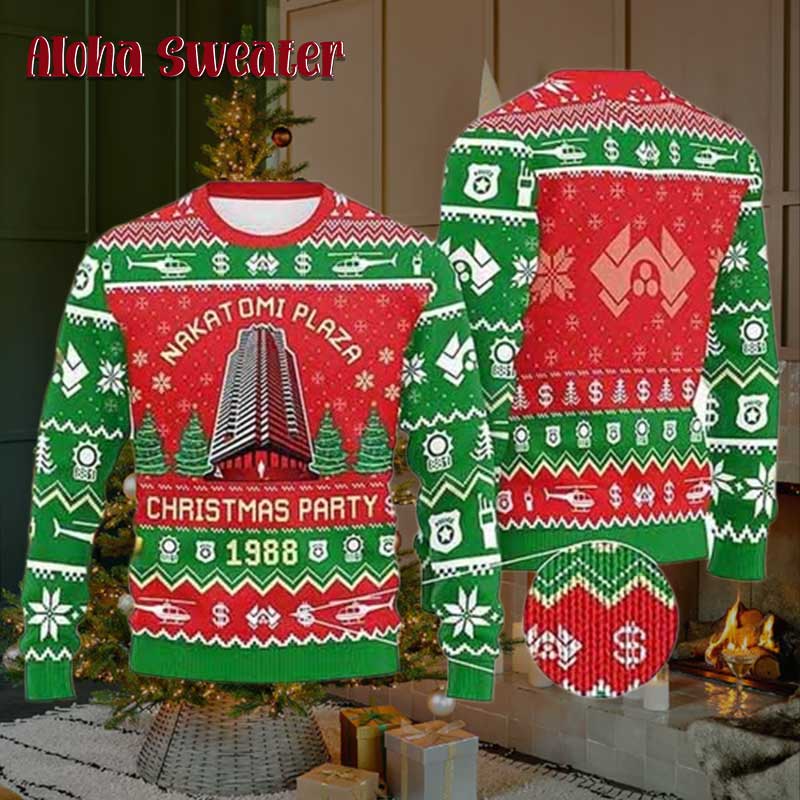 Retro Die Hard Nakatomi Plaza Ugly Sweater