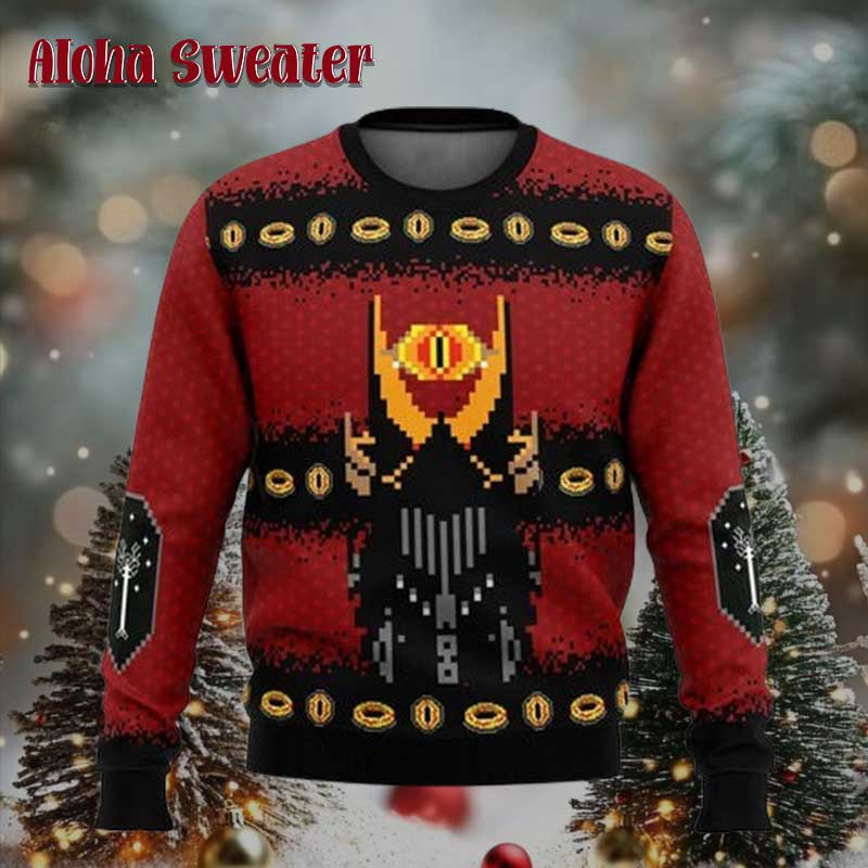 Sanron Mask Lord Of The Rings Ugly Christmas Sweater