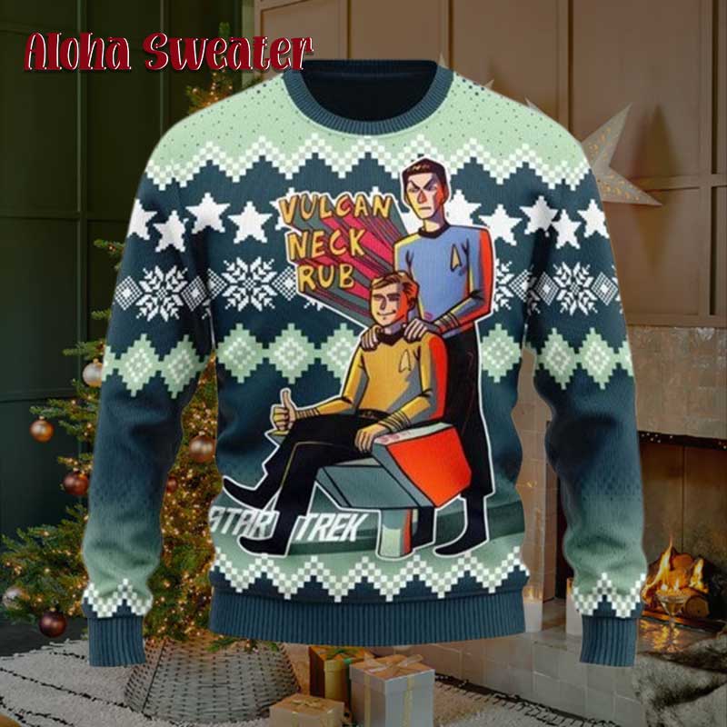 Star Trek Logo Santa Hat Christmas Ugly Sweater
